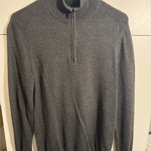 Express Men's Charcoal Zip-Up Sweater
